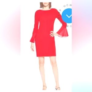 Calvin Klein Bell Sleeve Shealth Dress